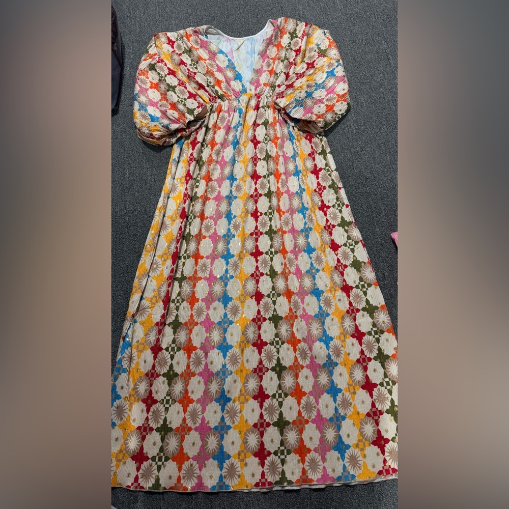 COMMENSE Colorful Geometric Patterned Dress
